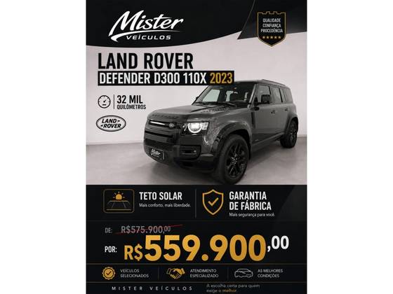 LAND ROVER DEFENDER 3.0 D300 TURBO DIESEL MHEV 110 X AWD AUTOMÁTICO LAND ROVER DEFENDER 3.0 D300 TURBO DIESEL MHEV 110 X AWD AUTOMÁTICO